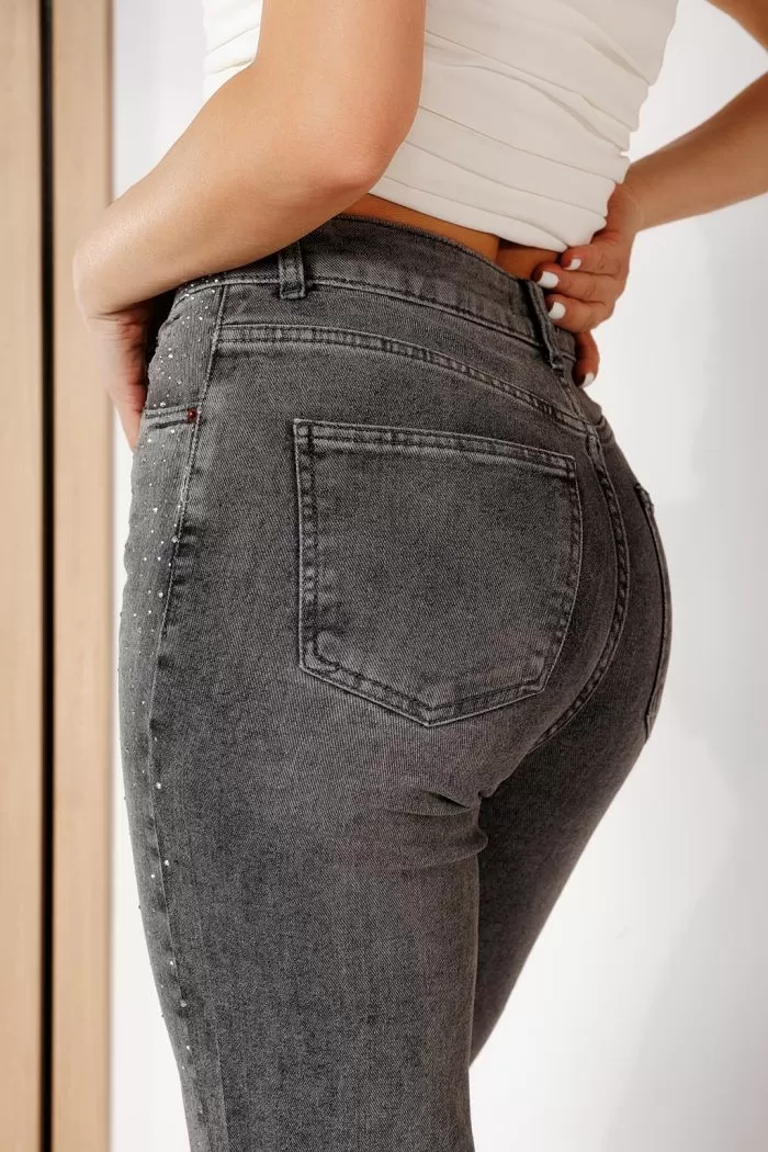 Blugi Evazati Dama Cate Gri #A698